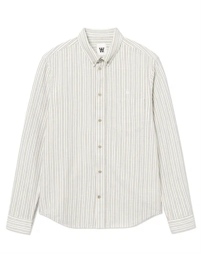 Wood Wood - WWAdam Skjorte - Silver Birch Stripe